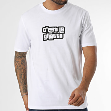 Juss - C'est Le Ghetto - Maglietta grande oversize bianco